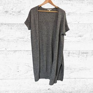 Gray Open-Front Cardigan